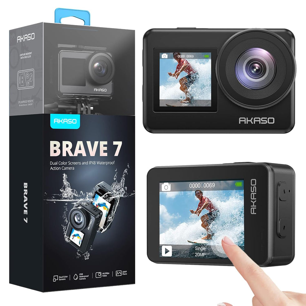akaso brave 7 le turn on front screen